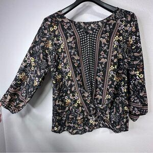 West Kei Vertical Flattering Twist Front Blouse (L)